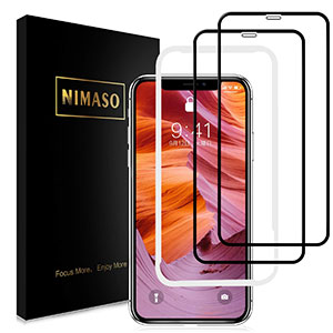 <Nimaso iPhoneXS Max 用 全面保護フィルム液晶強化ガラス>