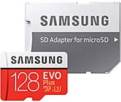 ＜Samsung microSDカード128GB EVOPlus Class10 UHS-I U3対応＞