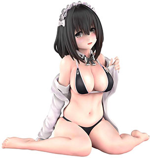 ＜漫画家・イラストレーター新挑限先生「黒水着メイドちゃん」＞