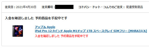 <ヨドバシカメラでiPad Pro予約>