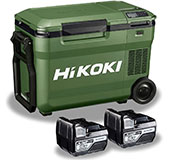 ＜HiKOKI(ハイコーキ) 14.4/18V コードレス 冷温庫 ミニ 冷蔵庫 車載冷蔵庫 フォレストグリーン UL18DB(NMG) + 軽量・コンパクトタイプ18V 5.0Ahバッテリー2個セット＞