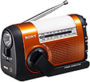 <ソニー ポータブルラジオ ICF-B09 : FM/AM/ワイドFM対応 手回し充電対応 オレンジ ICF-B09 D>