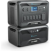 <BLUETTI 家庭用バックアップ電源 AC300 大容量3072Wh/3000W 高出力 デュアルソーラー高速充電 APP遠隔操作 UPS機能付き リン酸鉄リチウム 蓄電池 PSE認証済 純正弦波 MPPT制御 車中泊/防災グッズ/地震停電時に非常用電源 家庭用バックアップ電源 ポータブル電源 19台デバイス同時充電可 50Hz/60Hz対応>