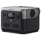 ＜EcoFlow ポータブル電源 RIVER 2 Max 6倍長寿命 512Wh 大容量 60分満充電 / リン酸鉄リチウムイオン電池 / 充放電サイクル3,000回以上 / 高耐久 / BMS電池保護機能 / 液晶大画面 / アプリ遠隔操作 / 軽量化デザイン / AC(定格500W サージ1000W X-Boostで750W）/ USB-A / USB-C キャンプ 車中泊 アウトドア 電力確保 停電対策 防災グッズ (エコフロー リバー２マックス)＞