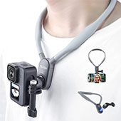 <TELESIN POVネックレス式マウント 普通バージョン 磁気デザイン Gopro 用 アクセサリー マウント 首掛け 横撮り 縦撮り スマホホルダー付き アクションカメラ対応 スマホ対応 Vlog用 Gopro hero 11/10/9/8/7/max Insta360 One R X2 RS DJI Action 2 Osmo Pocket 2に対応>