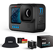 ＜【FWバージョン日本国内正規品】 GoPro HERO11 Black ゴープロ ごーぷろ アクションカメラ （HERO11Black本体+認定SDカード(64GB) + 予備Enduro バッテリー+2年無料保証+ギフトボックス＋バゲットハット）＞
