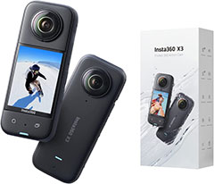 ＜Insta360 X3 360度カメラ アクションカメラ 新型1/2インチ48MPセンサー IPX8防水 5.7K360度動画 72MP360度写真 手ブレ補正 アクティブHDR 4K一人称視点 60fps自撮り 360度水平維持 AI編集 簡単操作 高速転送 音声制御2.0 人気アクションカム 360度ライブ配信 Vlog撮影【インスタ360公式】＞