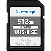 ＜Nextorage ネクストレージ 国内メーカー 512GB UHS-II V60 SDXCメモリーカード F2SEシリーズ 4K 最大読み出し速度280MB/s 最大書き込み速度170MB/s メーカー5年保証 NX-F2SE512G/INE＞