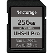 ＜Nextorage ネクストレージ 国内メーカー 256GB UHS-II V90 SDXCメモリーカード F2PROシリーズ pSLC 4K 8K 最大読み出し速度300MB/s 最大書き込み速度299MB/s メーカー5年保証 NX-F2PRO256G/INE＞