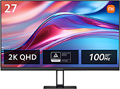＜Xiaomi モニター A27Qi ディスプレイ 27インチ 2K QHD画質 2560×1440 IPSパネル 100Hz 1670万色 sRGBカバー率100%、DCI-P3 95% 8ビット DC減光ブルーライト 超スリムベゼル VESAマウント対応＞
