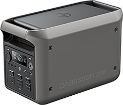 <:【2KWhクラス最軽量半固体電池】Dabbsson ポータブル電源 2000L 2048Wh 半固体リン酸鉄リチウムポータブル電源 大容量 急速充電 高出力AC(2200W瞬間4400W) 25dB静音 10年長寿命>