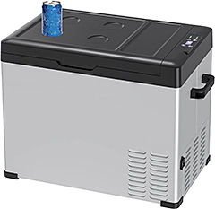 <Sumeriy 車載冷蔵冷凍庫 50L -20℃~20℃ 急速冷凍 大容量 省エネ 冷蔵庫 2WAY電源対応 DC12V24V/AC100V 車載家庭両用 静音 スマート管理 低電圧保護 ポータブル冷蔵庫 日本語版取扱説明書付属>