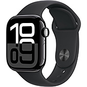 ＜Apple Watch Series 10(GPSモデル)- 42mmジェットブラックアルミニウムケースとブラックスポーツバンド - M/L - 先進的なディスプレイ、睡眠時無呼吸の通知、高速な充電、Suica対応、スマートウォッチ、スポーツウォッチ＞