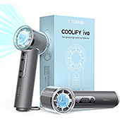 ＜【2025新登場・COOLiFY iva】TORRAS ハンディファン 冷却プレート 手持ち扇風機 携帯扇風機 小型 100段階 静音 最大12時間動作 Type-c 充電式 5000mAh カラビナ付き ハンディ扇風機 プレゼント グレー＞