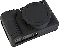 ＜SIUTATDSH カメラカバー シリコンケース 適用 Canon キヤノン Powershot V1 PSV1 シリコンカバー カメラケース 撮影ケース ライナーケース カメラホルダー、耐震・耐衝撃・便携·三脚設置でき、電池交換でき (ブラック)＞