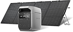 <EcoFlow DELTA 3 Plus 1024Wh ポータブル電源 + 220Wソーラーパネル 片面 GEN2 2点セット>