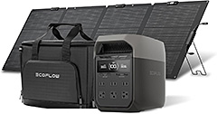 <Amazonタイムセール:EcoFlow DELTA 3 1024Wh ポータブル電源 と220W ソーラーパネル 1枚 と 収納バッグ 3点セット>