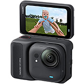 ＜Insta360 GO Ultra 通常版 ブラック- ポケットから世界が変わる 軽量＆ポータブル、低照度、どこにでも取り付け可能、FlowState手ブレ補正、200分バッテリー寿命、10メートル防水、サイクリング＆ランニングにも最適＞