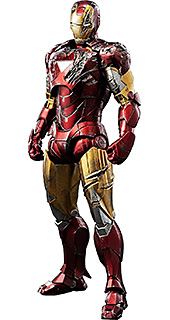 ＜スリーゼロ[threezero] Marvel Studios' The Infinity Saga [マーベル スタジオの『インフィニティ サーガ』]DLX Iron Man Mark 6 [Battle Damaged][DLX アイアンマン マーク6[バトルダメージ]] 1/12スケールABS&PVC&POM&亜鉛合金&その他の金属製塗装済み可動フィギュア＞