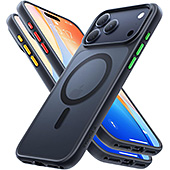 ＜TORRAS iPhone 17 Pro Max 用ケース 【米軍進化耐衝撃・高性能Magsafe対応】指紋防止 黄変防止 米軍保護工学 マグネット搭載 衝撃吸収 頑丈 カメラコントロールボタン付き ストラップホール 半透明 Guardian-Mag ブラック＞