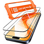 ＜TORRAS ガラスフィルム For iPhone Pro Max 2025（6.9インチ) 航空宇宙ガラス 9H+硬度 米軍MIL規格 全面保護 10倍強化 極細ベゼル対応 ラウンドエッジ 超簡単貼り付け ワンプル(Just One Pull) ガイド枠付き 指紋防止 サラサラ 落下・破損防止 2枚セット GlassGo Ultra＞