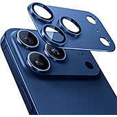 ＜NIMASO カメラフィルム iPhone 17 Pro Max 対応 カメラ保護 アルミ合金フレーム+9H強化ガラス 全面保護 耐衝撃 超薄設計 黒縁あり いPhone 17 Pro Max 専用 レンズカバー 1枚セット ブルー DCM25F1749＞