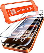 ＜TORRAS フィルム For iPhone 17 Pro Max ガラスフィルム 航空宇宙ガラス 周り浮き防止 9H+硬度 米軍MIL規格 全面保護 10倍強化 極細ベゼル対応 ラウンドエッジ 超簡単貼り付け ワンプル(Just One Pull) ガイド枠付き 指紋防止 サラサラ 落下・破損防止 2枚セット 6.9インチ いphone17promax 用 保護フィルム GlassGo Ultra ＞