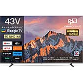 ＜FPD チューナーレステレビ 43V型 4K Google TV ネット動画対応 スマートテレビ HDR10対応 Dolby Vision Dolby Atmos MEMCテクノロジー Google Cast内蔵 音声検索対応 VESA規格 （CG43-C2 2024年 モデル）＞