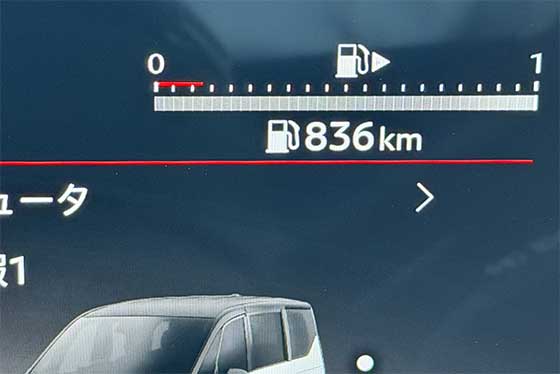 ＜セレナの燃費計＞