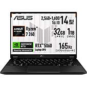 ＜ASUS ゲーミングノートPC TUF Gaming A14 FA401UM 14インチ RTX 5060 AMD Ryzen 7 260 メモリ 32GB SSD 1TB リフレッシュレート165Hz イルミネートキーボード Windows 11 バッテリー駆動 18.1時間 重量 1.46kg Copilotキー搭載 動画編集 イェーガーグレー FA401UM-R7R5060＞