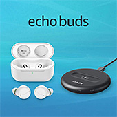 <【セット買い】Echo Buds (第2世代) ワイヤレス充電ケース付き|グレーシャーホワイト + Echo Buds用 PowerWave 5Wワイヤレス充電パッド (Made for Amazon認定取得)>