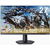 ＜REGZA ゲーミングモニター 27インチ WQHD 240Hz モンスターハンターワイルズ推奨画質 1ms(GTG) HDR10 Fast IPSパネル Adaptive Sync HDMI対応 RM-G276N＞