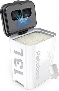 ＜真空保存容器 自動真空 Petaboo【-15kPa自動真空で鮮度キープ・12倍保鮮】ストッカー 自動真空 13L 大容量 自動密閉容器 充電式 お米 ペットフード 猫 犬 フード 保存 フードストッカー フリーズドライフード 防虫 湿気防止 酸化防止 お手入れもしやすい＞