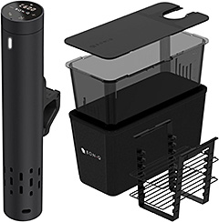 ＜【日本発 低温調理器専門メーカー】低温調理スターターセット BONIQ 3.0 ボニーク ブラック 7L 低温調理容器 コンテナ 一式セット 家庭用 アプリ コンパクト 防水 低温調理が基本から分かるレシピ付きガイドブックプレゼント 国内最大級レシピ 日本ブランド 低温調理器 低温調理器具＞