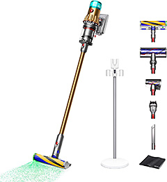 ＜Dyson(ダイソン) 掃除機 コードレス Dyson V12 Detect Slim Absolute (SV46 ABL EX AM) スティック ハンディクリーナー サイクロン 充電スタンド付き【Amazon.co.jp限定】【高機能LEDとオートモードが、ゴミを見逃さない】＞